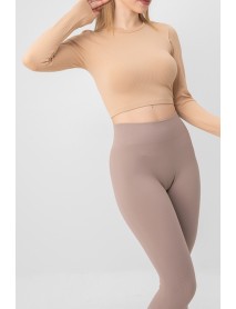 002-000133 DoReMi Seamless Long Sleeve Ribbed Bustier Camel