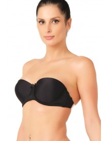 Emay 701 Transparent Back Strapless Bra Black