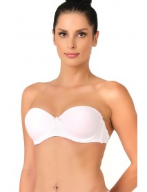 Emay 701 Transparent Back Strapless Bra White