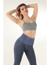 Miorre Shiny Seamless Lined Sports Bustier 001-000453 Gray