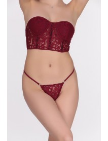 Miorre Underwire Fantasy Bustier Set 001-002313 Burgundy
