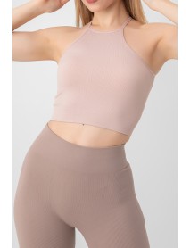  DoReMi Seamless Knitted Halter Neck Bustier 002-000135 Rose Dry
