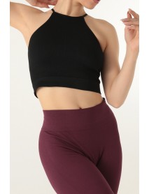 DoReMi Seamless Knitted Halter Neck Bustier 002-000135 Black