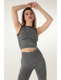 Miorre Seamless Women's Thick Strappy Crop Grey 999-ZZ0137