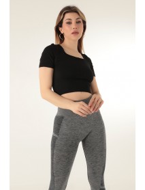 DoReMi Seamless Short Sleeve Crop Black 002-000153