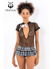 Miorre Mesh Plaid Skirt Costume Set 012-000109