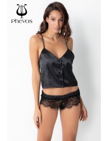 Phevos Lace Satin Shorts Set 012-000114
