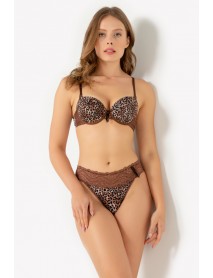 Miorre Unfilled Lace Leopard Print Bra Set 148-006610