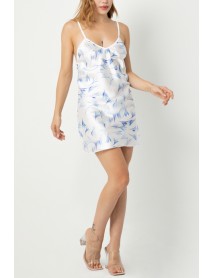 Phevos Patterned Back Low-Cut Nightgown & String Set 012-002210