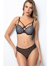 Miorre Push-Up Filled Cross-Stitch Detailed Bra Set 148-006810