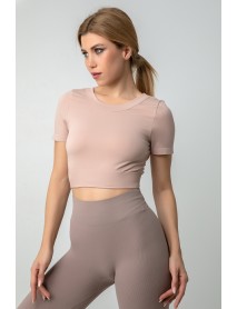002-000107  DoReMi Seamless Short Sports Crop Beige