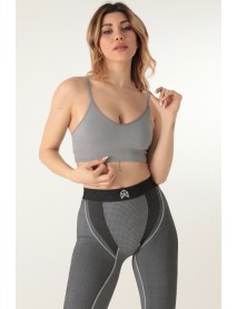 002-000800  DoReMi Seamless Knitted Cupless Sports Bra Gray