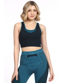 999-ZZ0756  Miorre Thick Strap Unsupported Seamless Sports Bra Black
