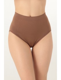Miorre Seamless Normal Waist Breathable Non-sweating Comfortable Pattern Women's Slip Panties Brown 001-011222