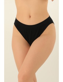 Miorre Seamless Normal Waist Breathable Non-sweating Comfortable Pattern Women's Slip Panties Black 001-011222
