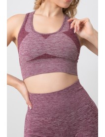 002-000156 DoReMi Seamless Swimmer Padded Sports Bra Burgundy