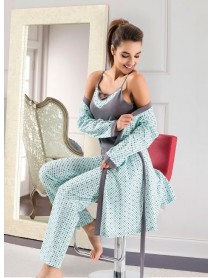 Derya Kurşun 3 Piece Nightgown Dressing Gown Set 1041