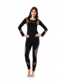 Derya Kurşun Leopard Detailed Women's Tights Set 1128