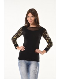 Derya Kurşun Foil Patterned Long Sleeve Bodysuit 144