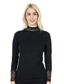 Derya Kurşun Long Sleeve Turtleneck Lace Women's T-Shirt Derya Kurşun 241