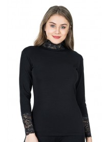 Derya Kurşun Turtleneck Lace Women's T-Shirt Derya Kurşun 278