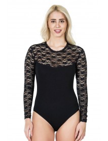 Derya Kurşun Long Sleeve Lace Women's Bodysuit 342