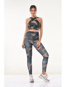 Derya Kurşun Lightning Printed Bustier Tights Set 531