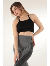 002-000151  DoReMi Seamless Back Detailed Sports Bra Black