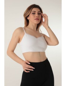 999-ZZ0126 Miorre Thin Strap Unsupported Seamless Sports Bra White