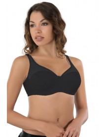 MI Emay 167 D Tulle Push Up Support Bra Black