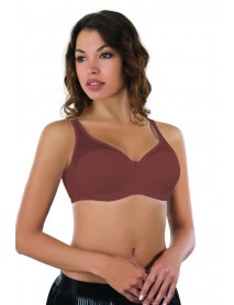 MI Emay 167 D Tulle Push Up Support Bra Burgundy
