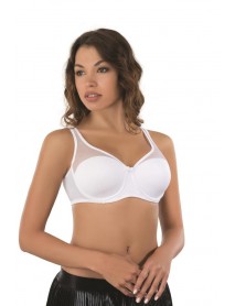 MI Emay 167 D Tulle Push Up Support Bra White