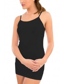İmer 1251 Thin Strap Lycra Modal Petticoat Black