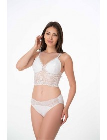 İmer Lace Modal Bustier Bralette Bra İmer 2215 White