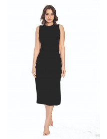 İmer Thick Strap Long Viscose Dress Petticoat İmer 31641 Black