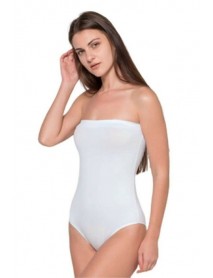 İmer Modal Strapless Snap Bodysuit İmer 9262 White