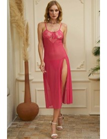 Izabel Slit Tulle Lace Nightgown Pink Long Nightgown Izabel 2017