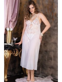 Izabel Plus Size White Erotic Sexy Long Nightgown Izabel 5000