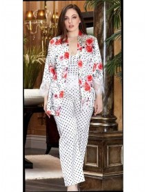 Jeremi Oversized Satin 3-Piece Sling Pajama Set 3238