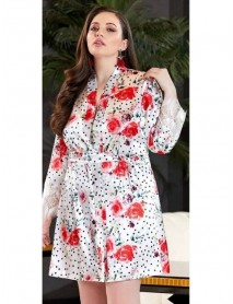 Jeremi Plus Size 2-Piece Satin Short Nightgown Dressing Gown Set 3239