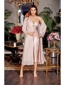 Jeremi Silk Satin Lace Long 6-Piece Set 608