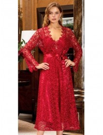Jeremi 6-piece Satin Lace Nightgown Sets Set 619