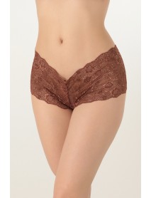 Miorre Floral Lace Comfortable Elegance Women Hipster Panties Brown 001-000905