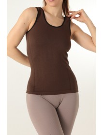 Gigotto Women's Seamless Ribbed Athlete Brown 001-001254 