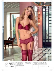 Orkide Kaktüs Jartier Filled Bra Panty Socks Set  