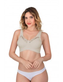 MI 181b Lace Comforting Cotton Bra Skin