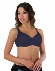 MI Emay 167 Padded Tulle Support Bra Navy Blue