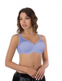 MI Emay 167C Padded Tulle Support Bra Indigo