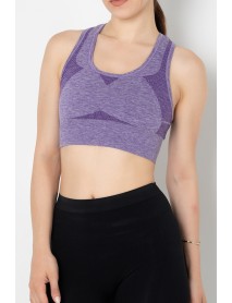 001-001116 Miofit Seamless Unpadded Women's Sports Bra Purple Melange