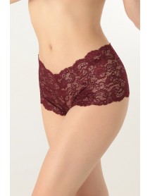 Miorre Floral Lace Comfortable Chic Women Hipster Panties Burgundy 001-000905